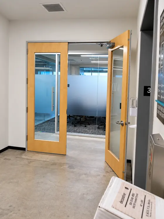 Frosted office doors