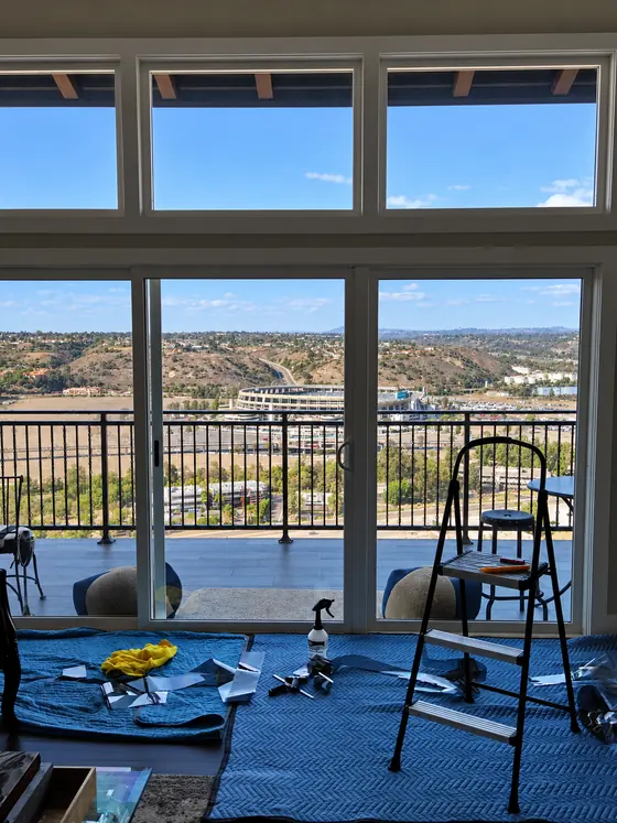 Hillside view windows