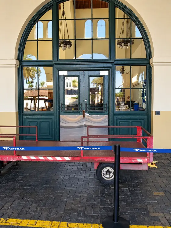 Amtrak station doors