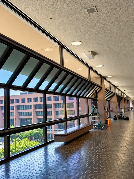 Office tower windows